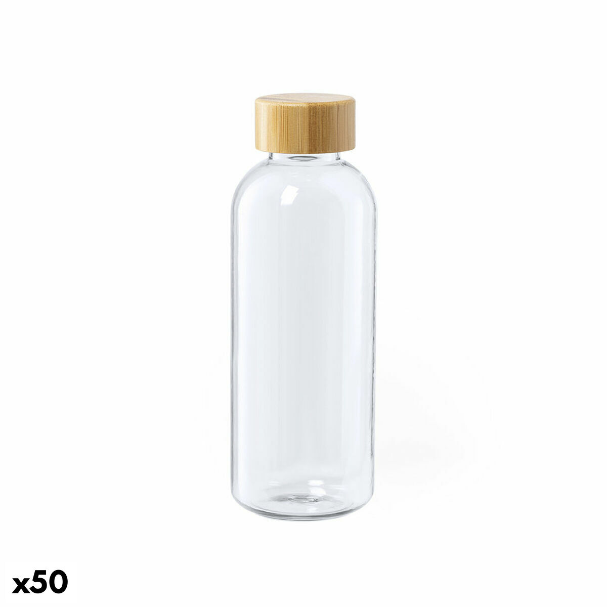 Bottle 146874 Transparent Bamboo Recycled plastic (600 ml) (50 Units) Transparent