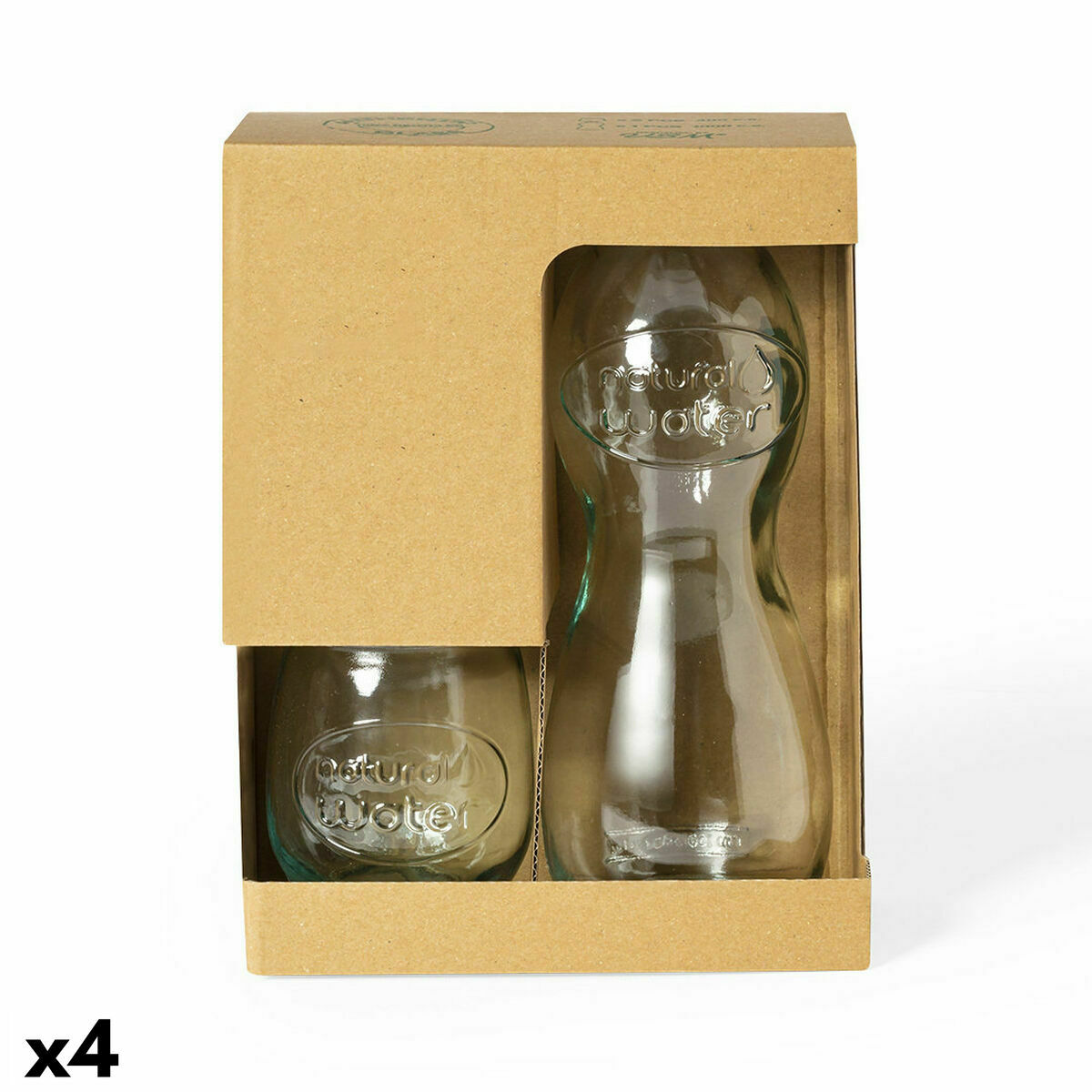 Set of glasses 142648 Bottle (4 Units) Transparent