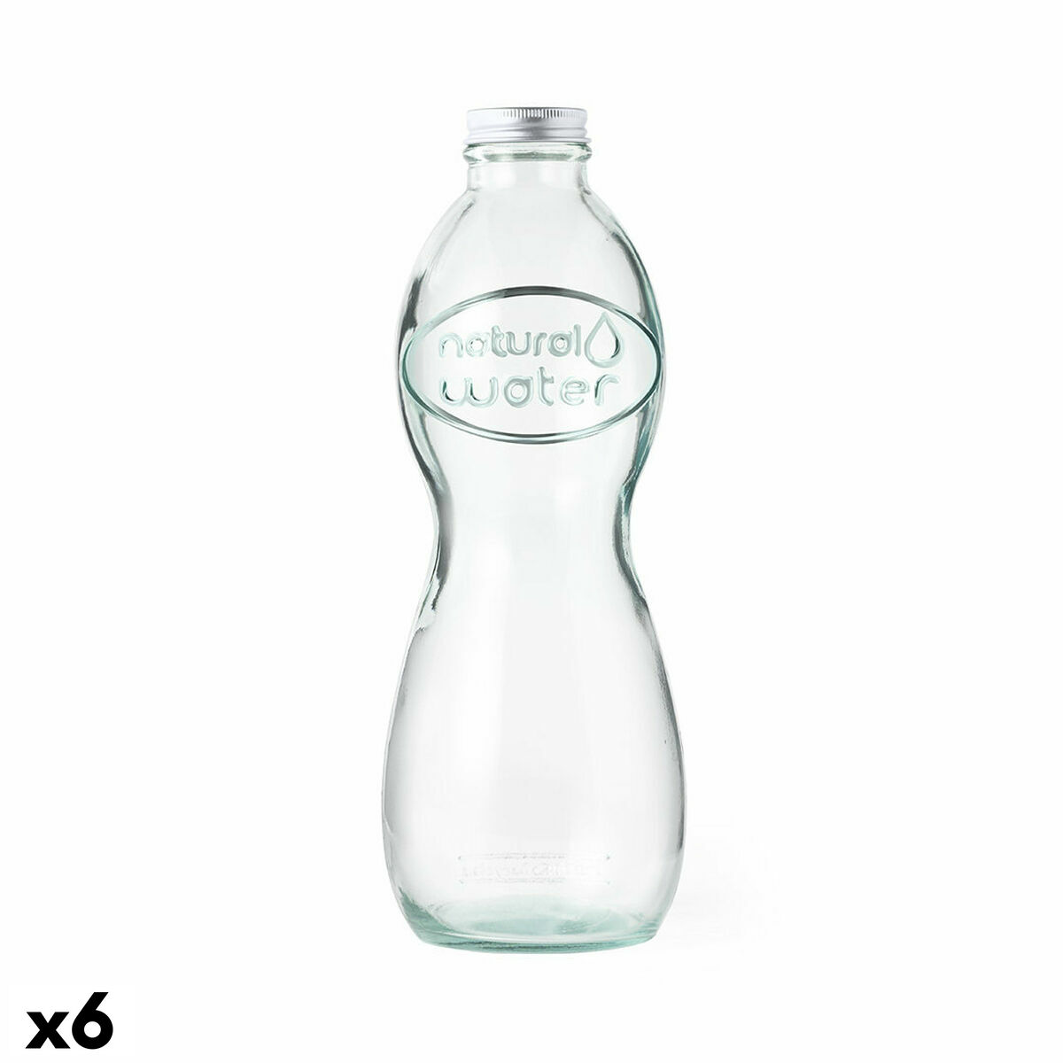 Water bottle 142647 Glass (1 L) (6 Units) 1 L