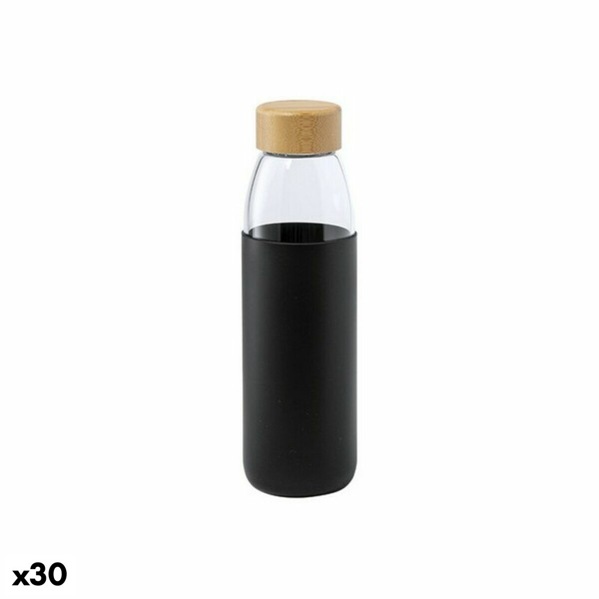 Bottle 146866 Silicone (540 ml) (30 Units) Black